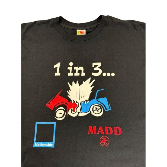 VTG MADD T-Shirt Mothers Against Drunk Driving Y2K Nationwide Insurance Size XXL - Picture 3 of 7